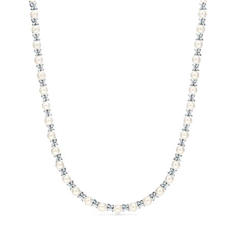 tiffany and victoria|Tiffany Victoria™ necklace in platinum with freshwater pearls and .